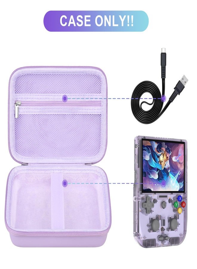 BOVKE Carrying Case for Anbernic RG405V Retro Handheld Game Console, Vertical Version Android Retro Handheld Game Holder with Mesh Pocket for Charging Cables, Purple - Image 2